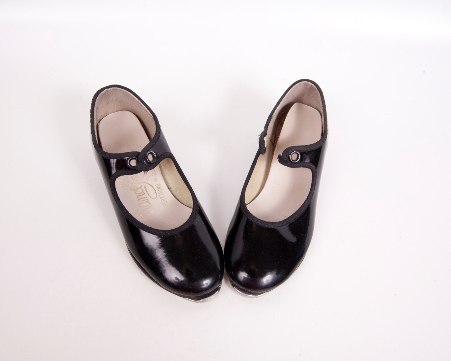 Vintage Tap Dance Shoes Black Patent Leather by LeVintageGalleria