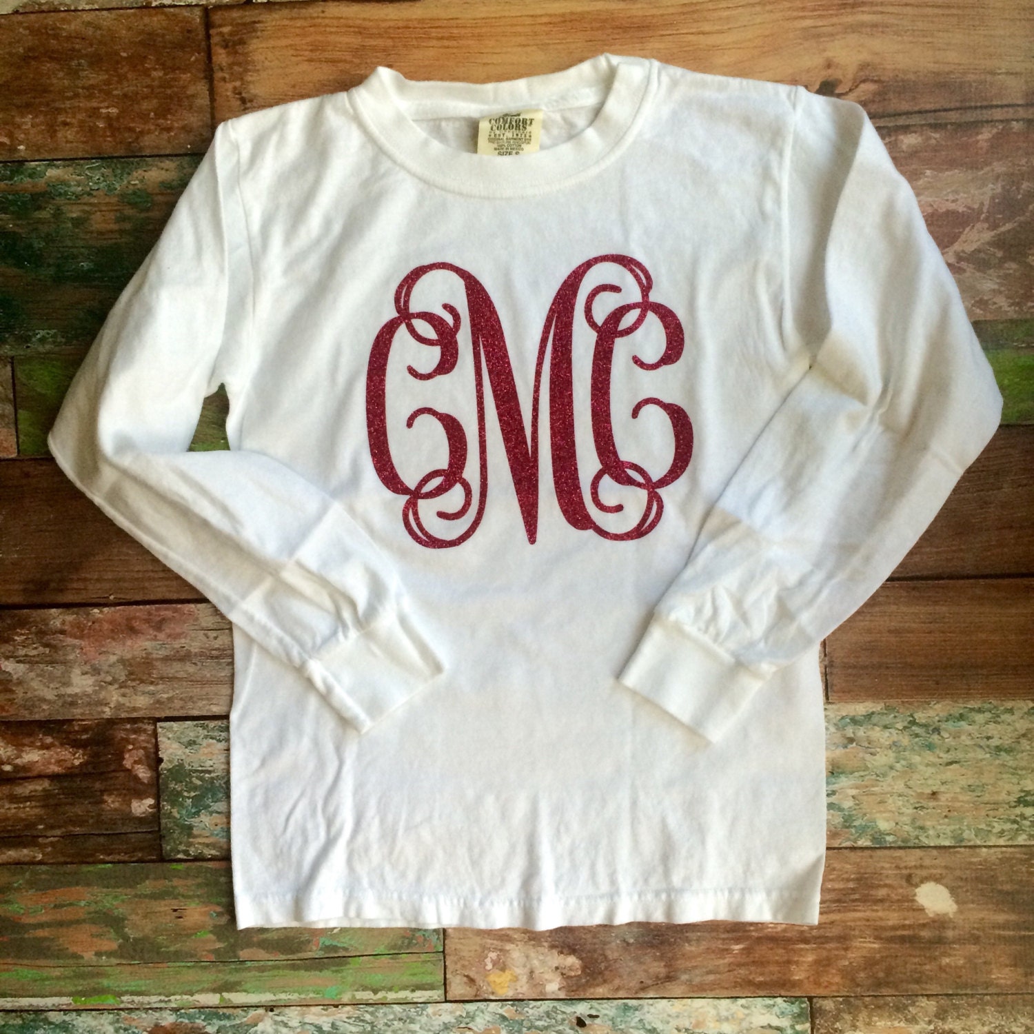 Monogrammed T-shirts Long sleeve Monogram Tee Shirt Monogram