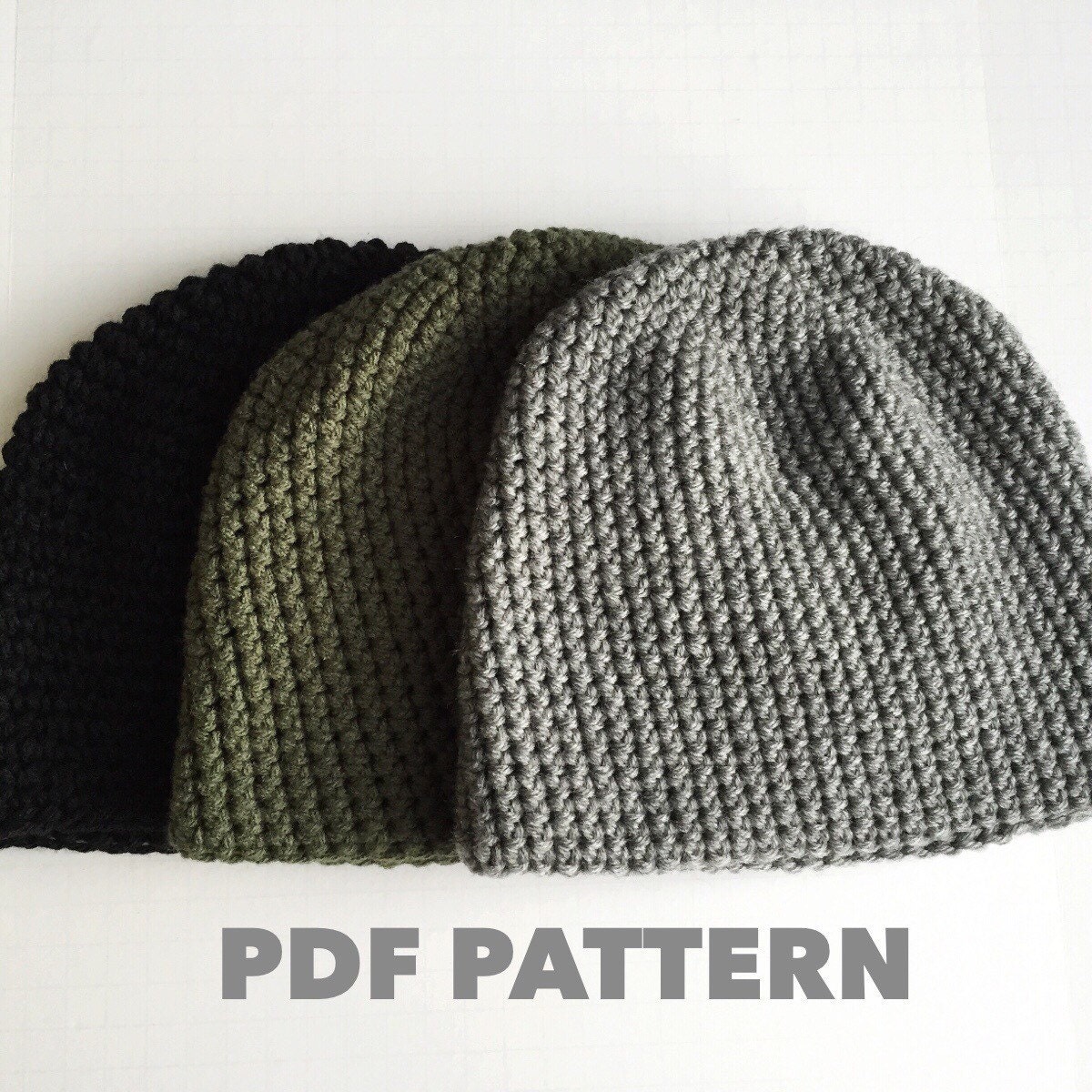 Pattern Mens Easy Hat Crochet Beanie Seamless Simple Basic