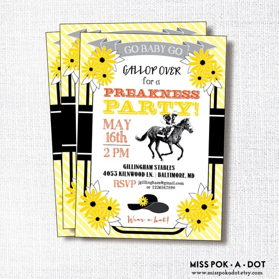 Preakness Stakes Party Invitation Printable Preakness