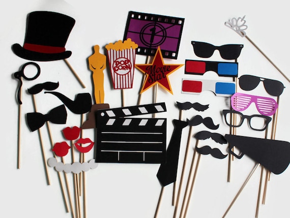 movie themed photo booth props Photobooth Movie 27 Props Booth Pc Hollywood Photo Party