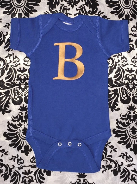 Royal blue Onesie B initial onesie Coming home infant