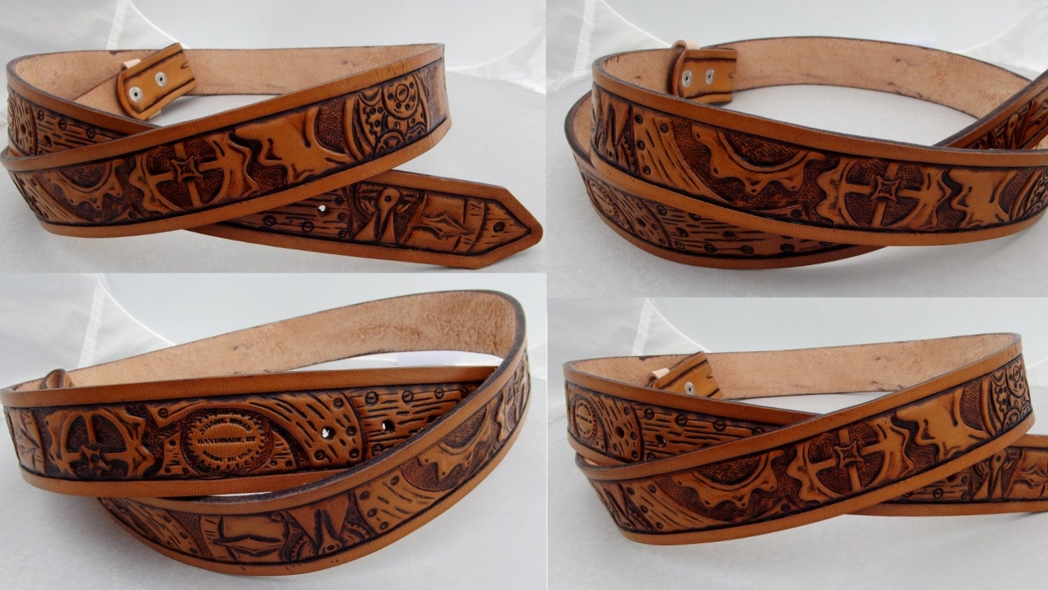 Custom Hand Tooled Leather Belt. Your image/design or idea.