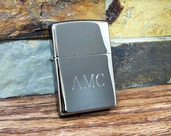 Personalized Black Ice Zippo Lighter - Engraved - Monogrammed- Groomsmen Gift-Birthday Gift (203)