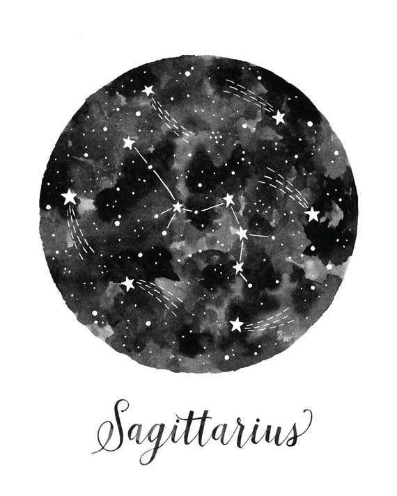 Sagittarius Constellation Illustration Vertical