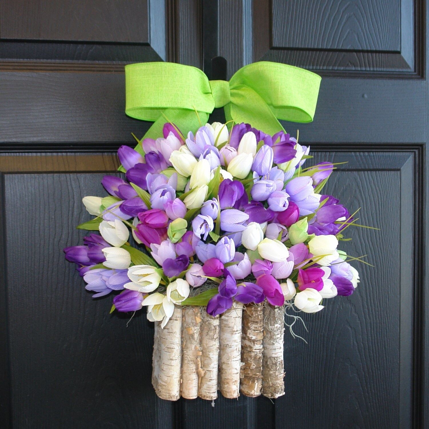 spring summer wreath birch bark vases front door by aniamelisa