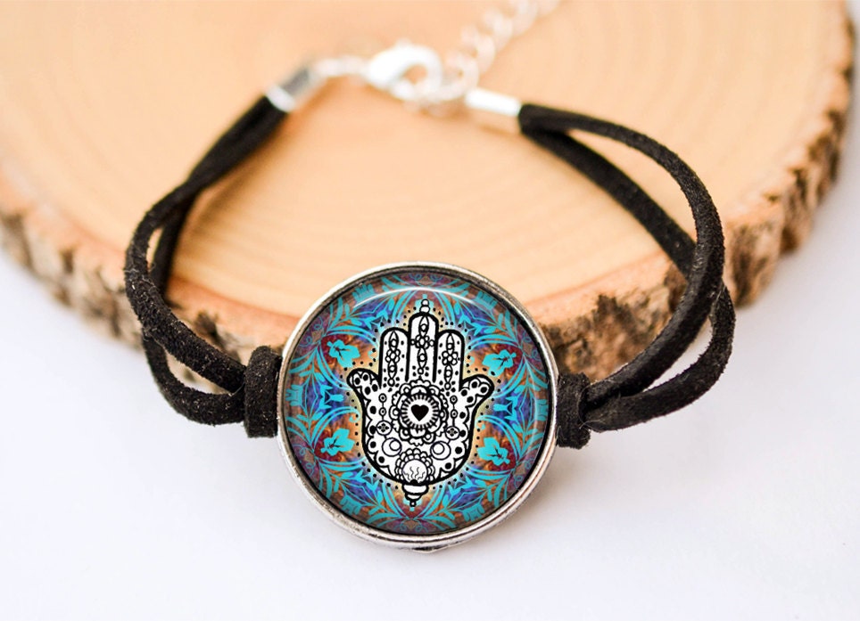 Hamsa Bracelet Hand of Hamsa Jewelry Gypsy Jewelry Palm