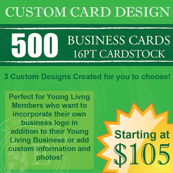 500 Young Living Business Cards CUSTOM Design & By