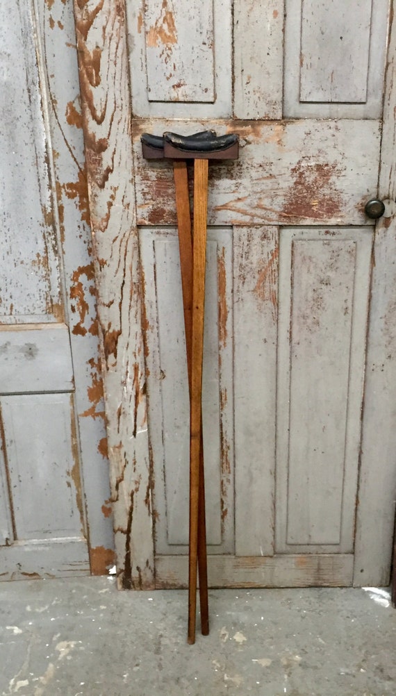 Wooden Crutches Civil War Memorabilia Antique Wall Decor