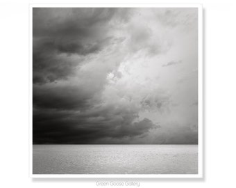 Storm Cloud Art Print, Ocean Photography Wall Decor, Black and White Home Decor, Gift for Him, Salt Life
