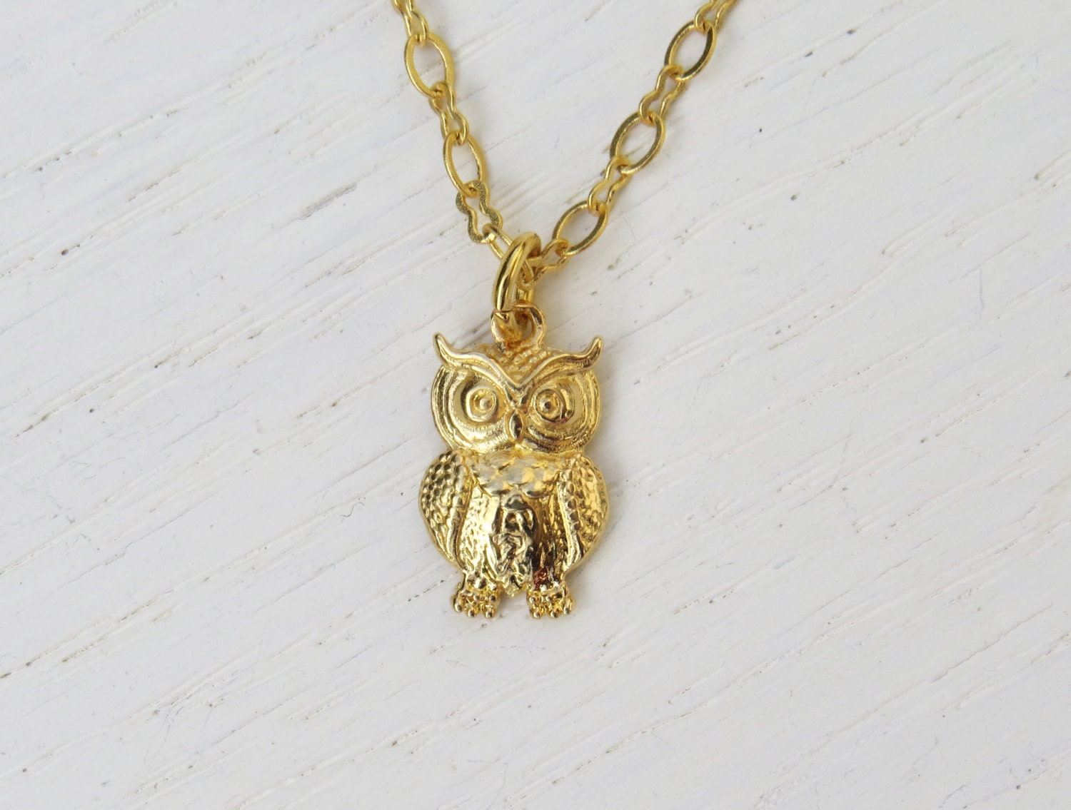 Holiday SALE Gold owl necklace Tiny owl necklace Owl