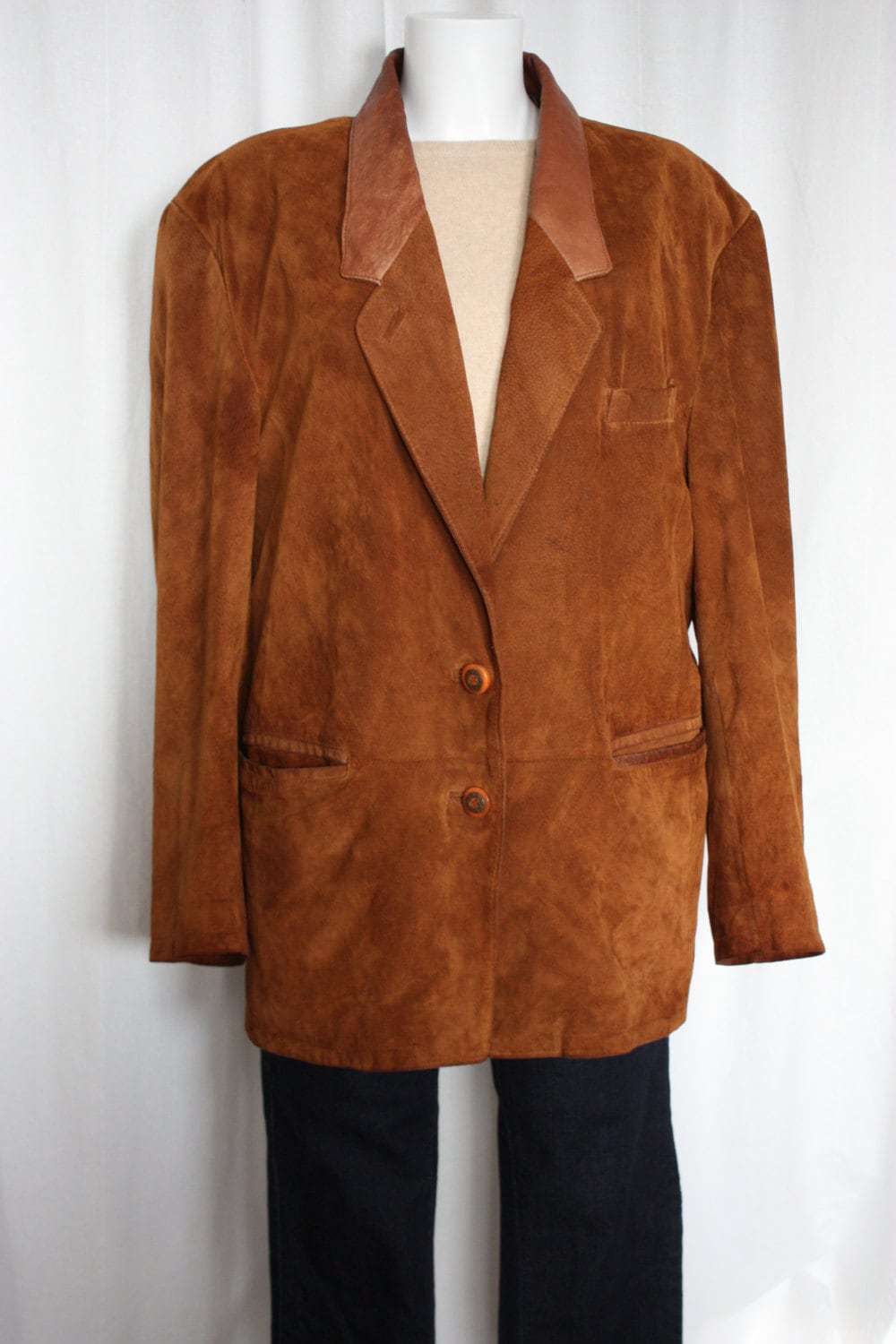 Womens Suede jacket cognac nappa leather Fall blazer leather