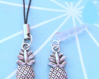 Pineapple Charm Lanyard or Dust Plug (Also Zipper Pull, Clip-On Charm, Keyring) - FLAT RATE SHIPPING! Phone Charm, Planner Charm, Vape Charm