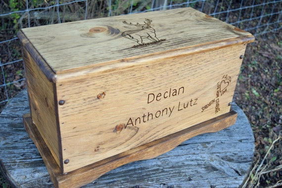 engraved wooden toy chest