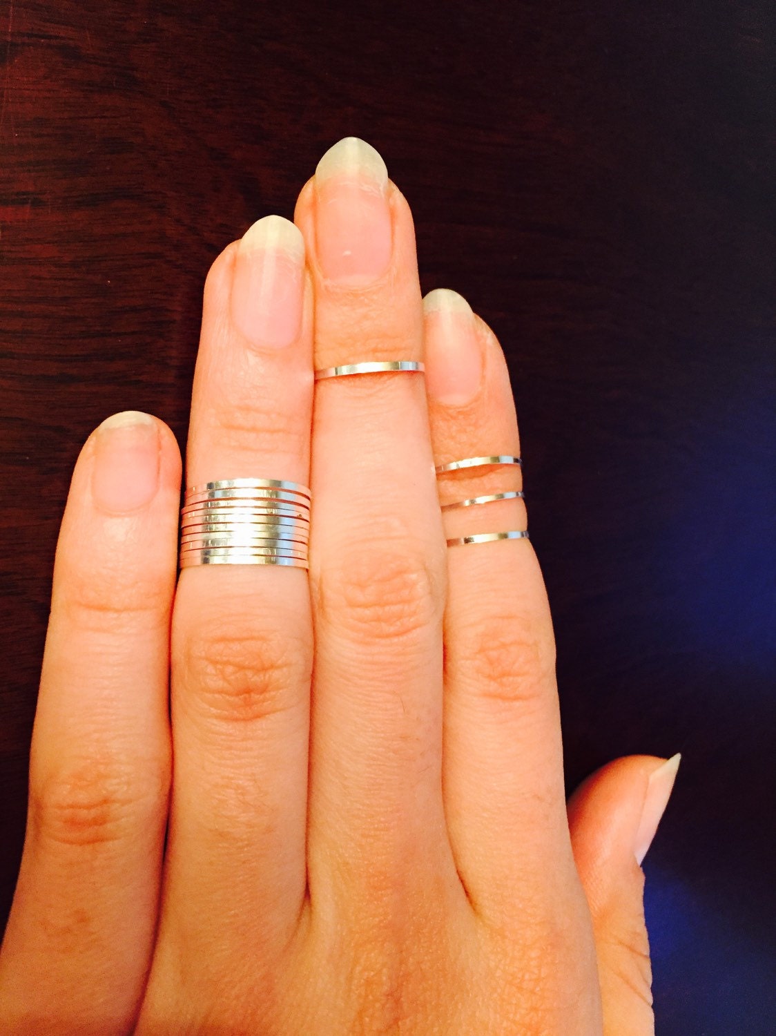 Silver knuckle rings midi ring