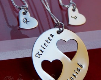 Mother's Day Gift for Mother Daughter Jewelry Mother Daughter Necklace Set- 2(two) daughter necklaces-Mother Daughter Jewelry-Heart Necklace