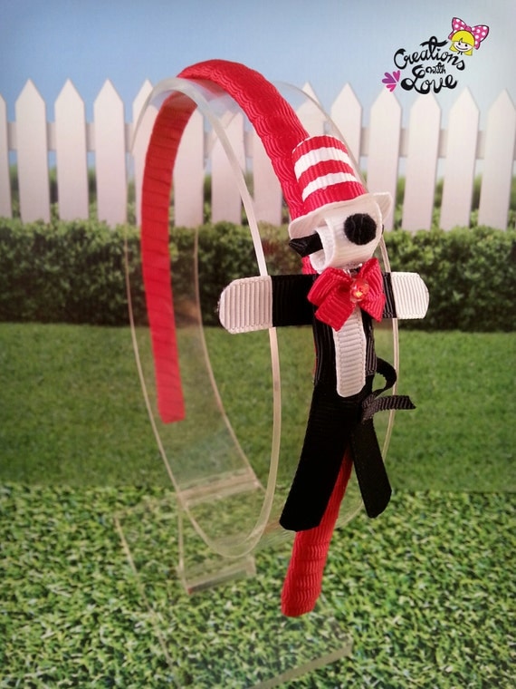 The Cat in the Hat Inspired Ribbon Sculpture Headband