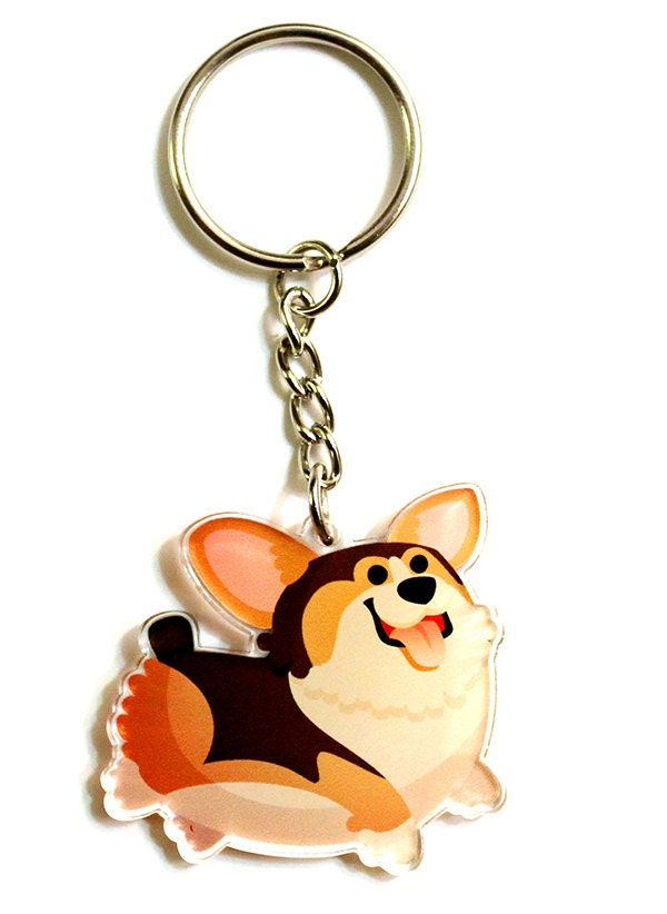 corgi plush keychain