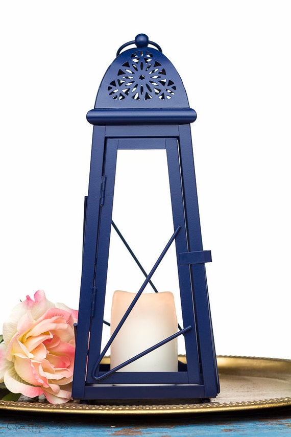 Navy Blue Candle Holder/ 13'' Scheherazade by OpenVintageShutters