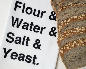 Tea Towel, Bread Tea Towel, Screen Printed Flour Sack Towel