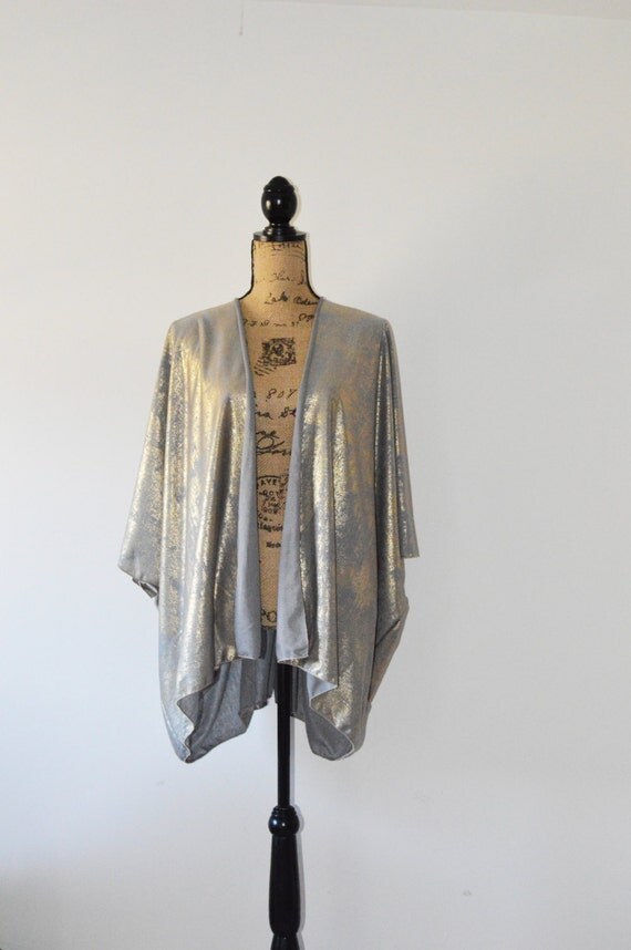 Metallic Gold Kimono Cardigan/ Modern Kimono by JessMDesigns