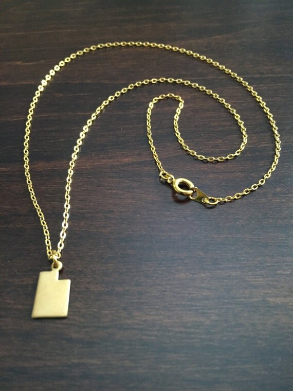 Utah Necklace Utah gold Utah necklace Utah jewelry Utah