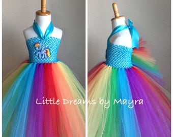 My Little Pony Rainbow dash inspired tutu dress - Rainbow dash costume inspired size nb to 12years