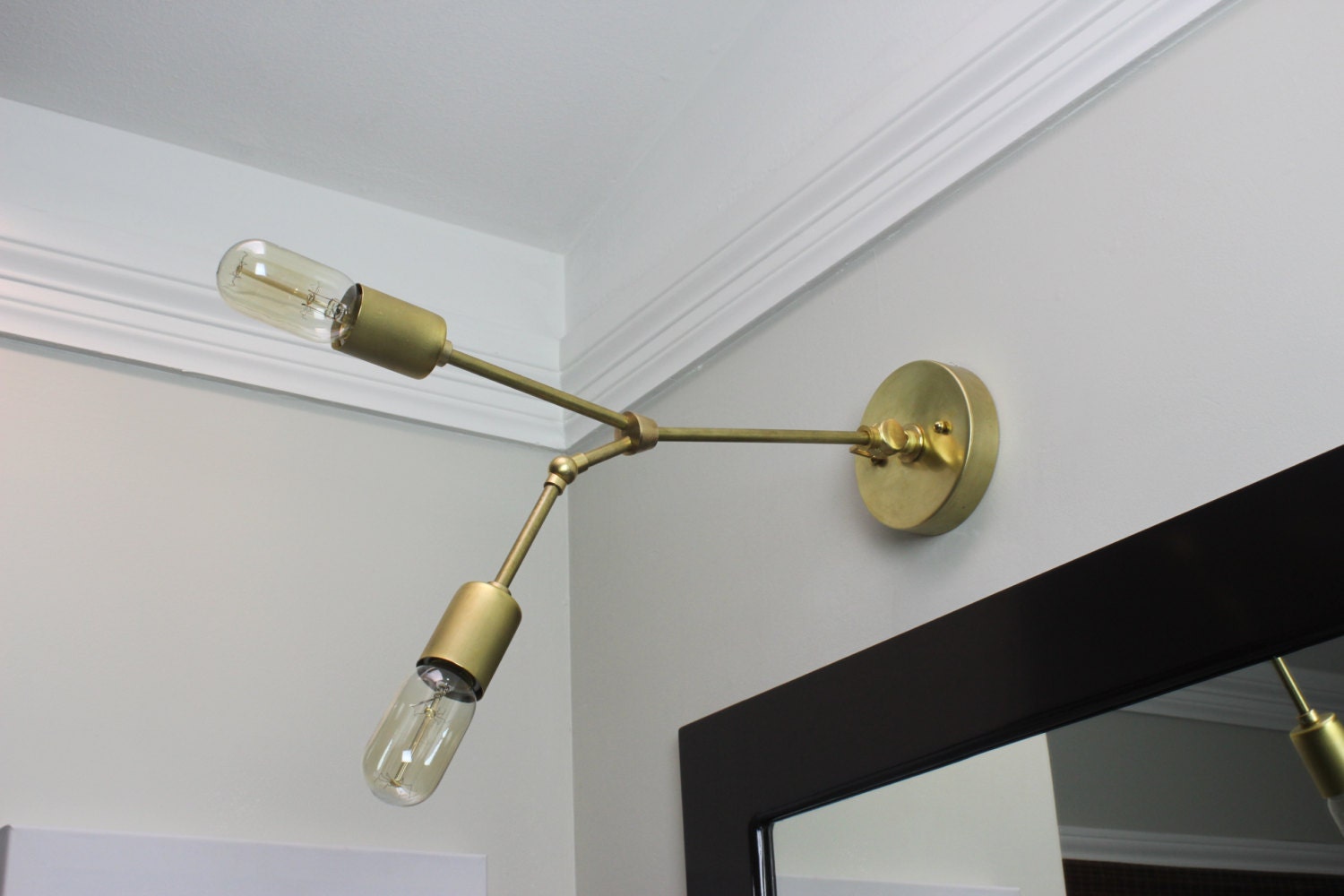 Wall Sconce or Chandelier Gold Brass Plug In by IlluminateVintage