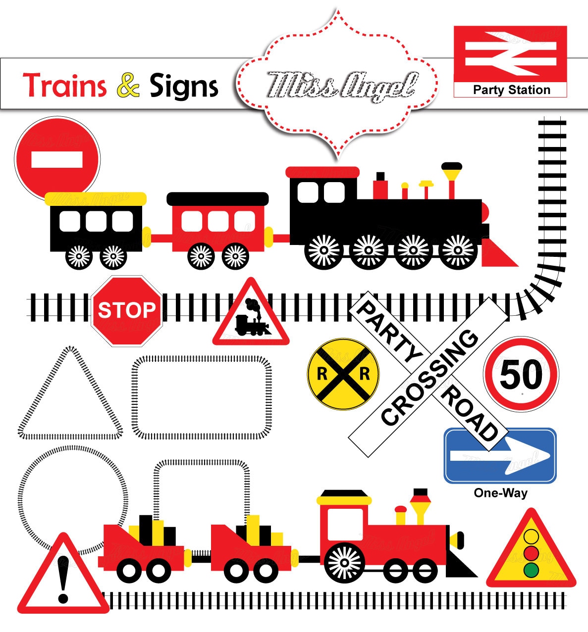 train signs clip art - photo #29