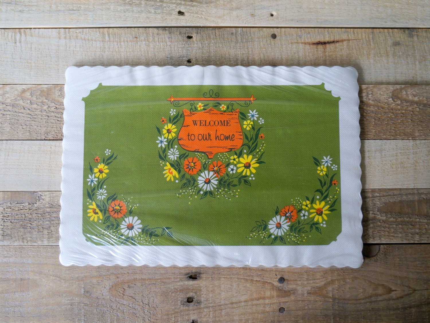 1960's vintage embossed paper placemats by VintagePoacher on Etsy