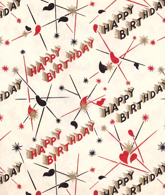 items-similar-to-vintage-wrapping-paper-happy-birthday-on-etsy