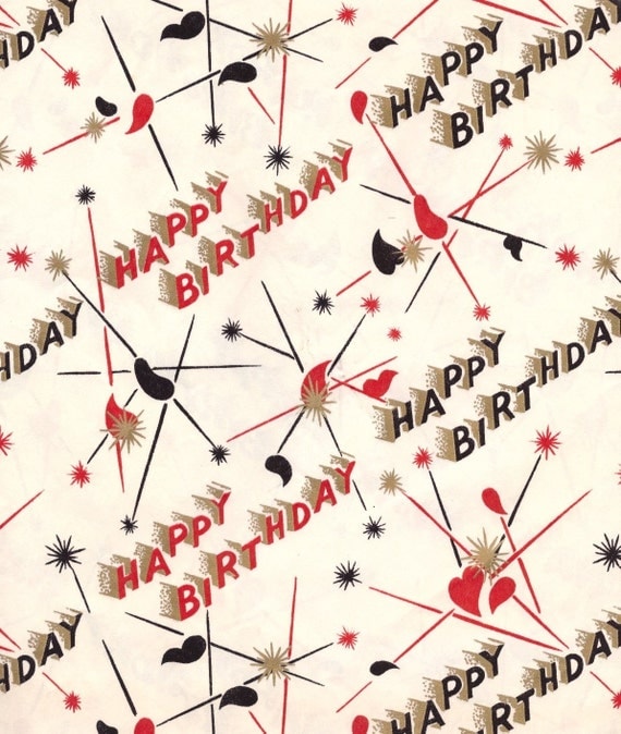 items-similar-to-vintage-wrapping-paper-happy-birthday-on-etsy