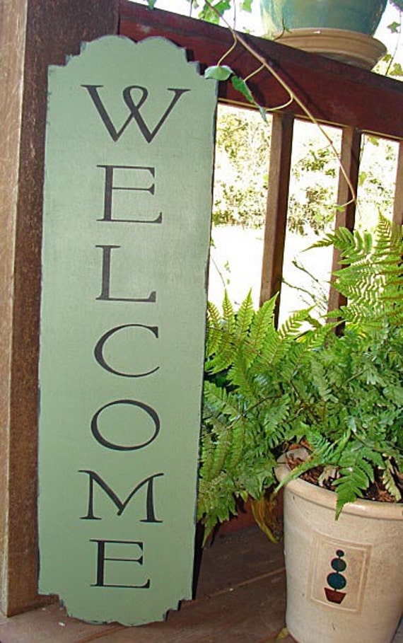 items similar to welcome sign stencil vertical or