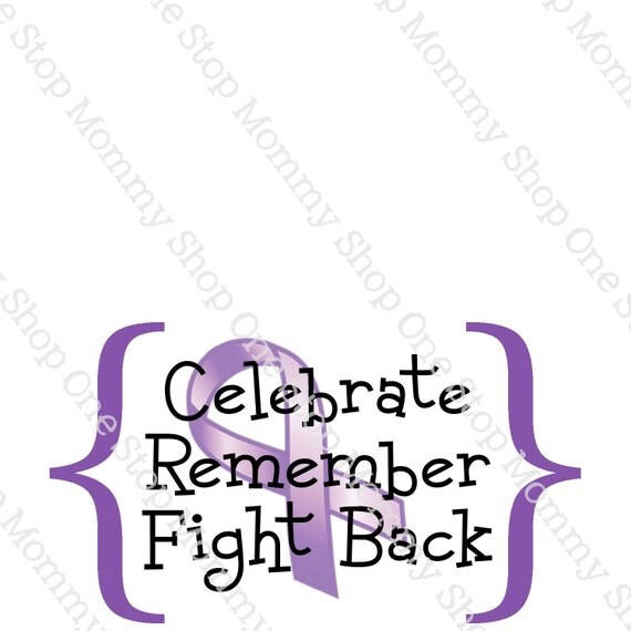 Purple Ribbon / Relay For Life Printable Bag Topper Print at
