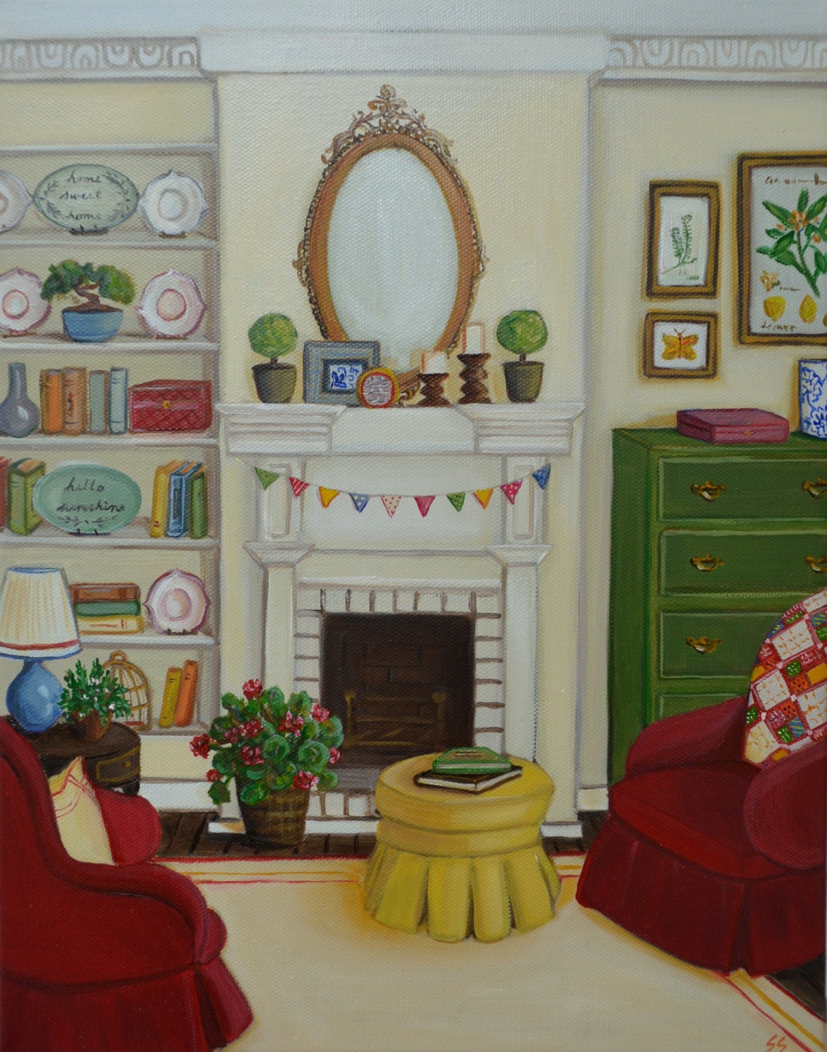 RESERVED LISTING for Nancy Home Interior by SimplePleasureArt