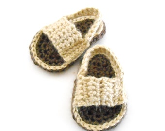 Crochet Baby Sandals - Crochet Baby Soccer Sandals - Crochet Flip Flops for Babies - Brown Baby Sandals - Crochet Baby Shoes - Baby Gift