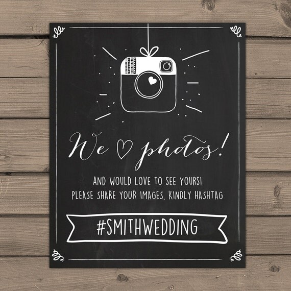 Social Media Wedding Sign Wedding Instagram Wedding Sign Hashtag Chalkboard Instagram Sign 