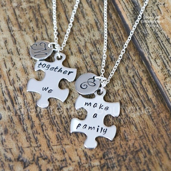 Together We Make a Family Puzzle Piece Necklaces Puzzle Piece