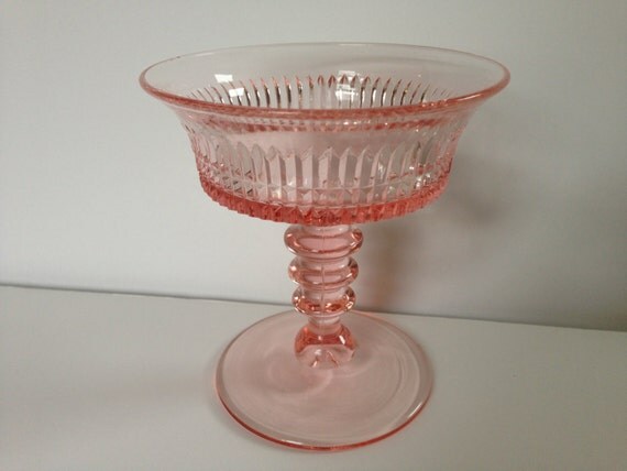 Fenton Pink Depression Glass Lincoln Inn Sherbet by Unemaisonbleu