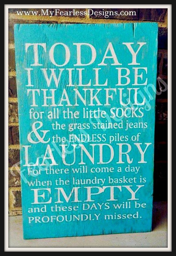 Wooden Sign Thankful For The Laundry 16x25 By MyFearlessDesigns