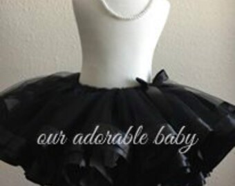 Black Tutu | Toddler Tutu | Black Baby Tutu | Black Ribbon Tutu | Formal Baby Tutu | Toddler Tutu | Baby Tutu