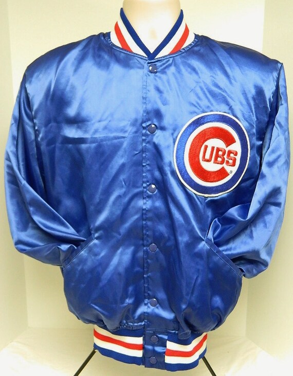 1970s Felco Satin Chicago Cubs Jacket MLB Baseball Size Large