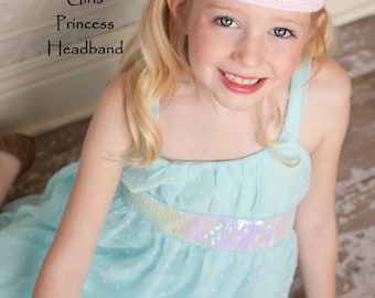 Instant Download Crochet Pattern - Princess Crown Headband - Sizes Newborn to Adult - Disney Princess