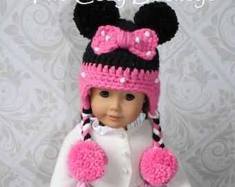 Minnie Mouse Hat Disney Character Hat for an American Girl Doll 18 inch doll Bitty Baby doll clothes