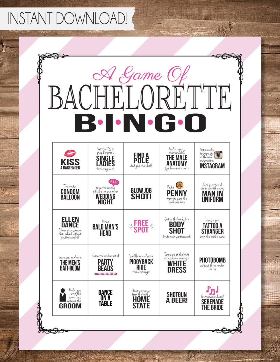 bachelorette party game instant download by sweetbeeshoppe