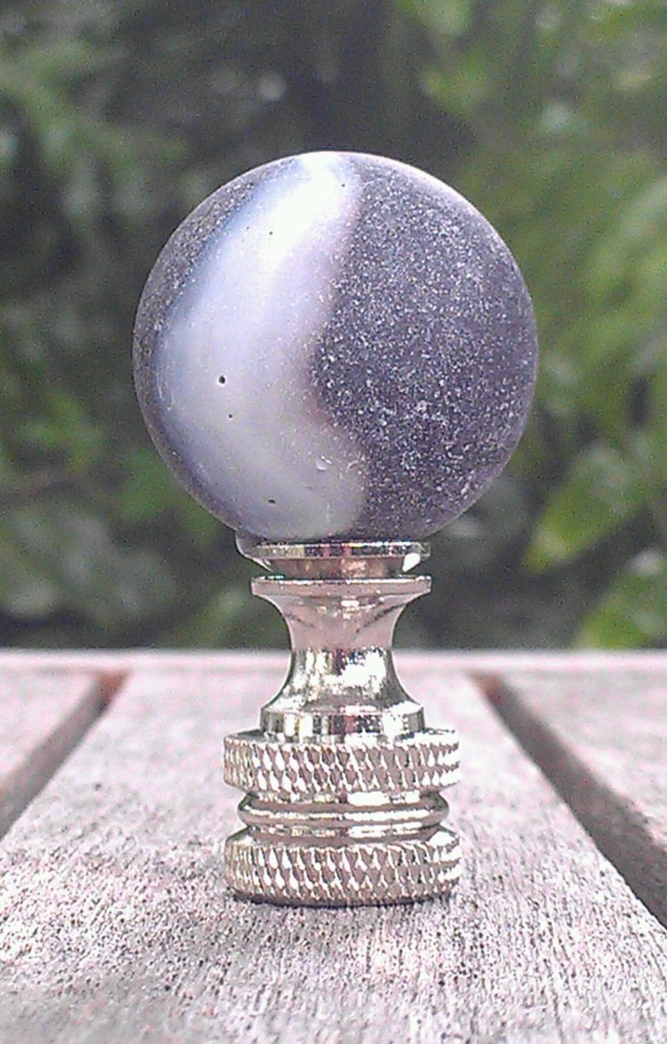 Lamp Finial, Black, White, Frosted, Glass Marble, Nickel, Brass Finial