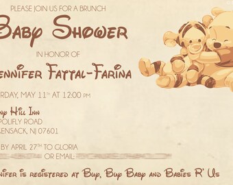 Winnie the Pooh Baby Shower Invitation
