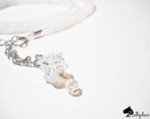White bridal necklace - Wedding jewelry - wrap bracelet
