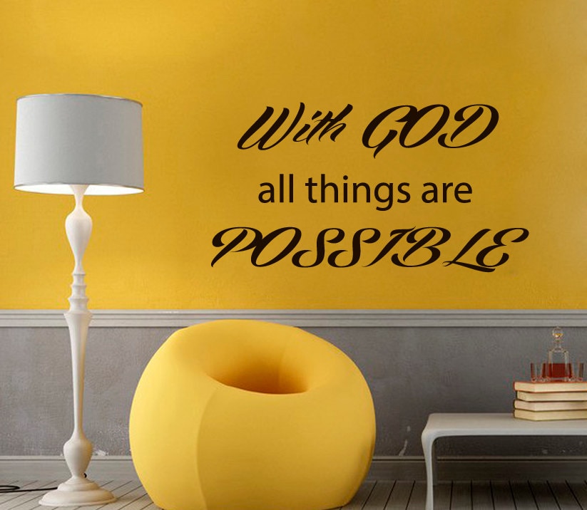 God Quotes Wall Decals Prayer Words With God All Things Are