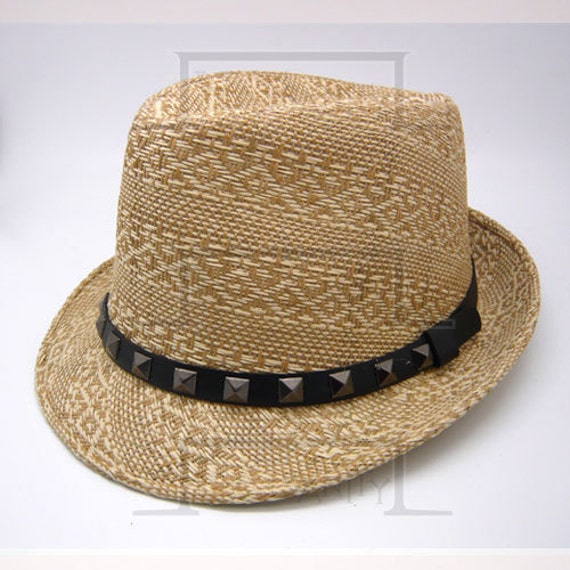 Summer Straw Weaving Pattern Fedora Hat Beige / by HATsanity